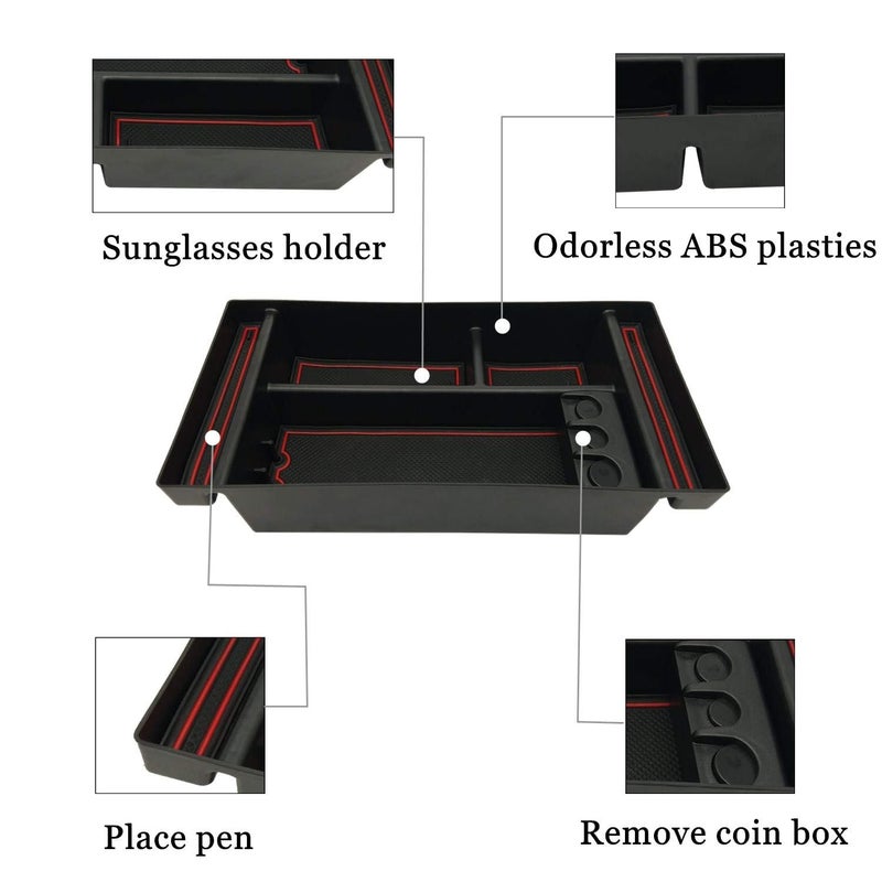 JOJOMARK Center Console Organizer Tray fits for 2019-2022 GMC Sierra/Chevy Silverado 1500 Accessories, 2020-2021 2022 2023 Silverado/Sierra 2500 HD/3500 HD - Image 5